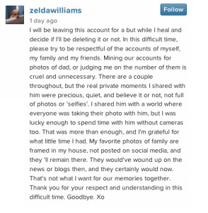 zelda williams comment instagram