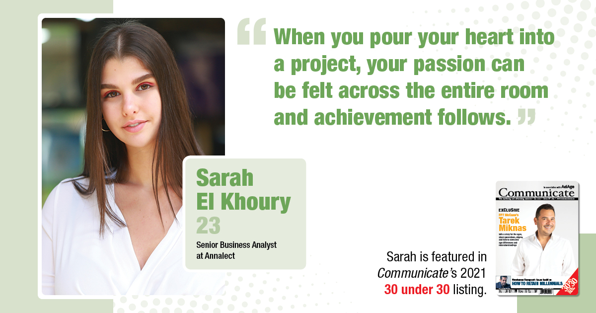 Meet 30 Under 30 Nominee - Sarah El Khoury