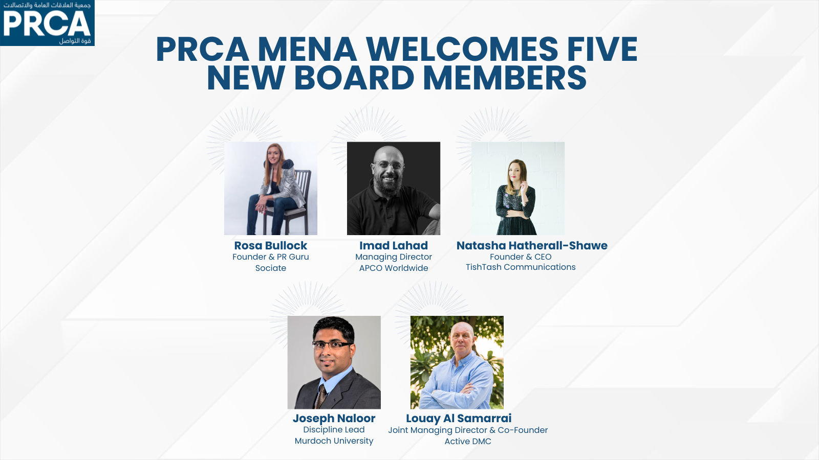 PRCA MENA Welcomes Five new Board Members
