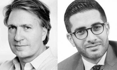 L: Stephan Shakespeare, chief executive of YouGov. R: Faisal J. Abbas, editor in chief of Arab News